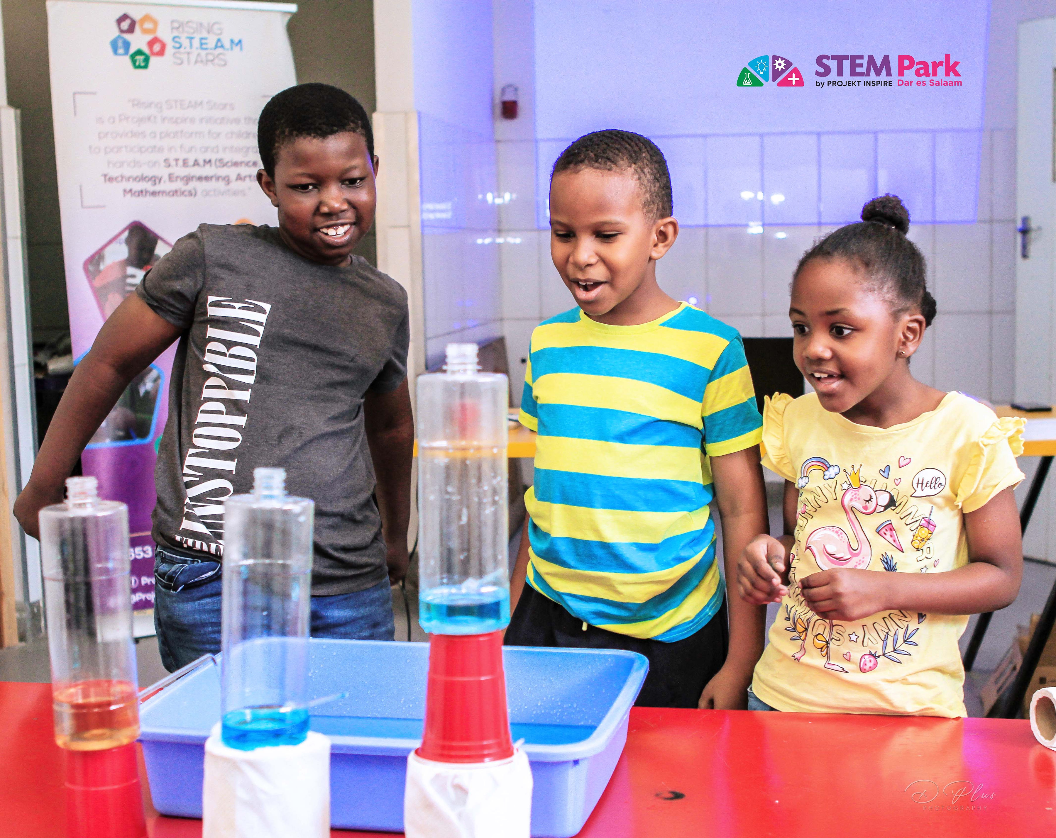 Young kids exploring science